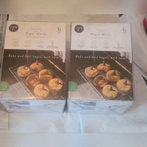 Core Silicone Bagel Set Of 6 Molds, Bundle Of Two,  Red And Black